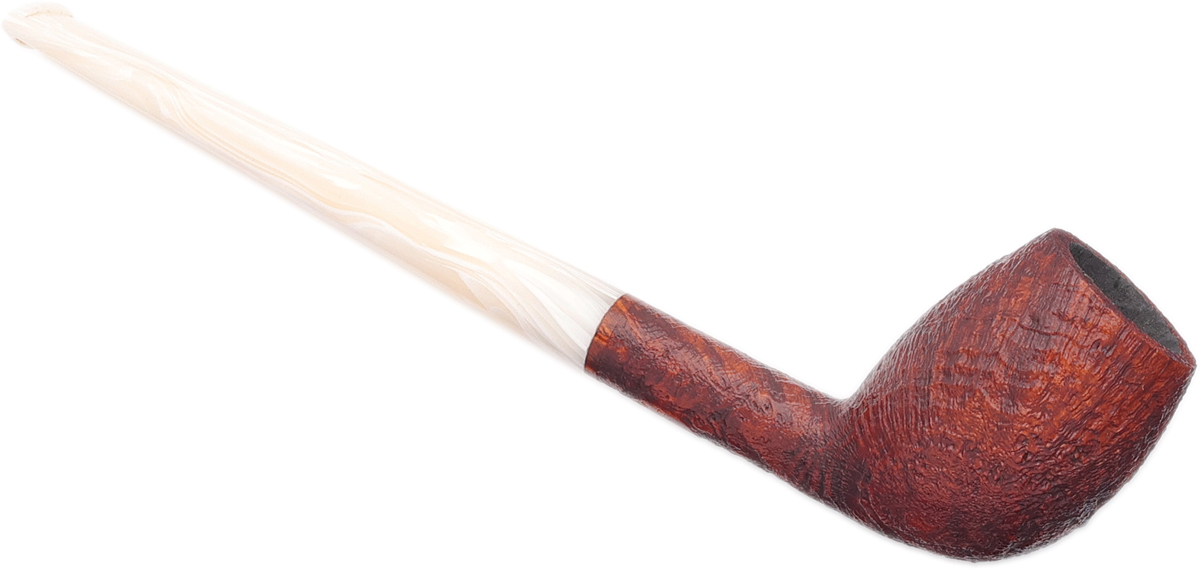 BriarWorks Classic Brown Sandblasted with White Stem (C142)
