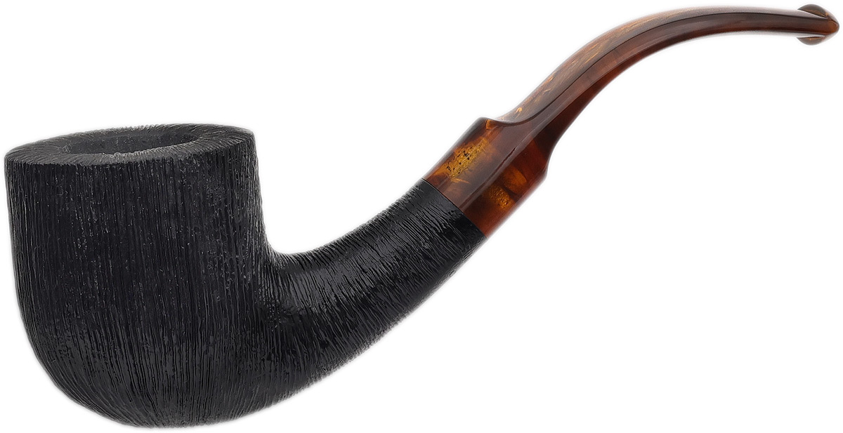 BriarWorks Classic Dark Rusticated with Tortoise Stem (C131)