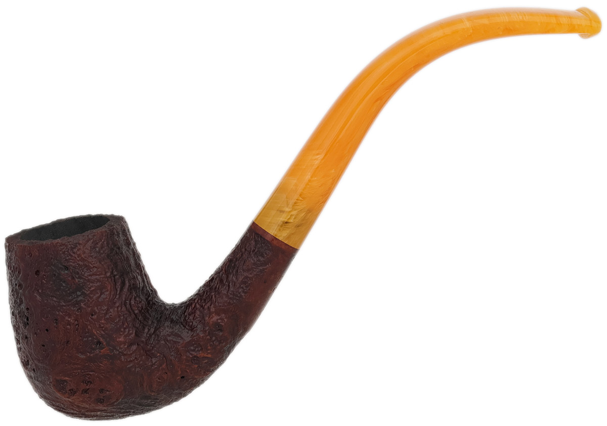 BriarWorks Classic Brown Sandblasted with Amber Stem (C13)