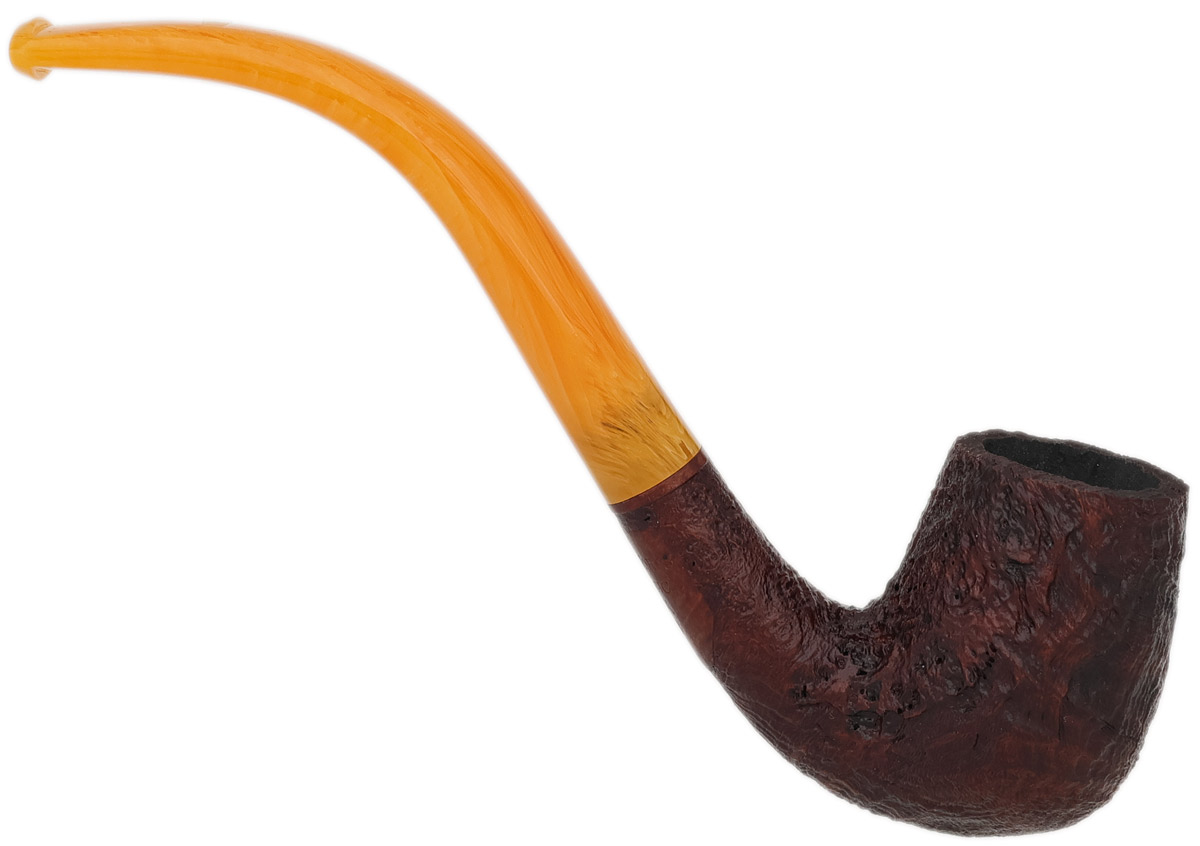 BriarWorks Classic Brown Sandblasted with Amber Stem (C13)