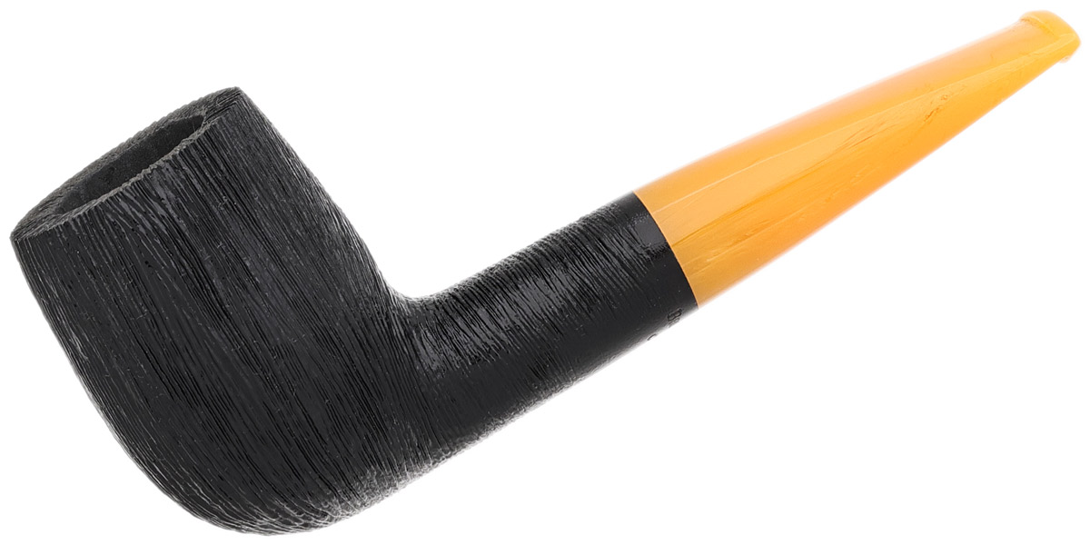 BriarWorks Classic Dark Rusticated with Amber Stem (C22)