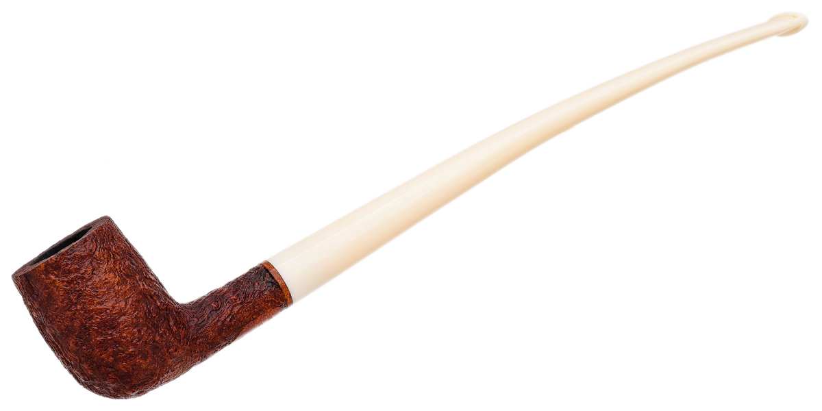 BriarWorks Classic Brown Sandblasted Churchwarden with White Stem (C22XL)