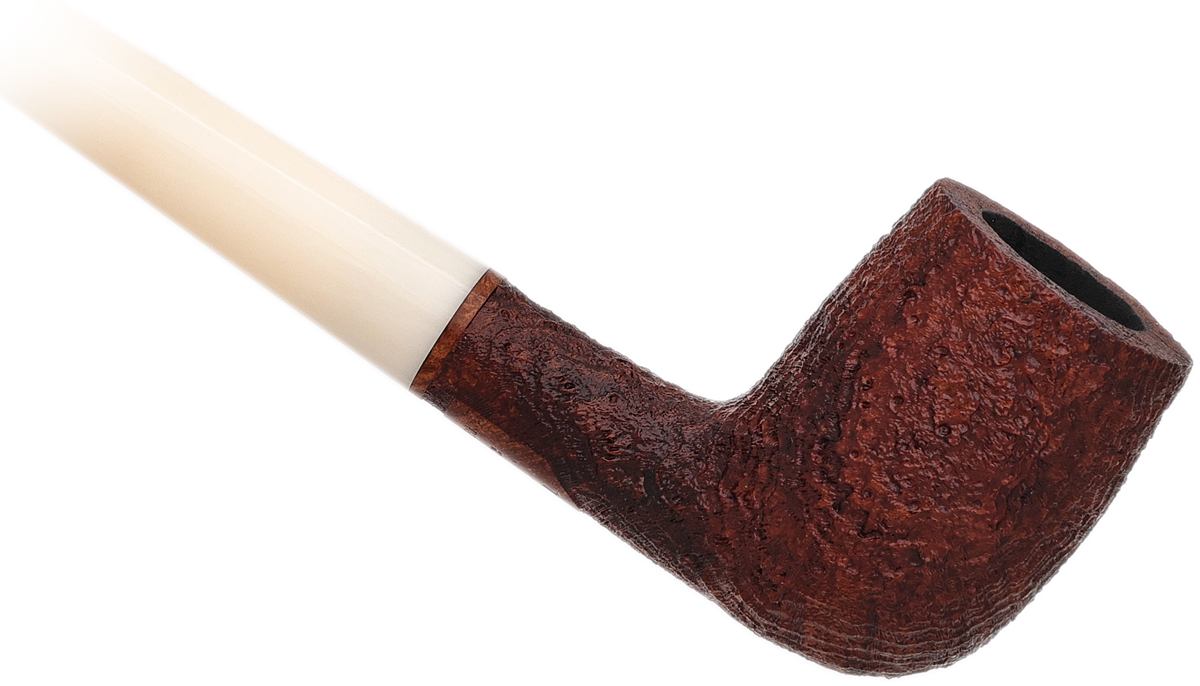 BriarWorks Classic Brown Sandblasted Churchwarden with White Stem (C22XL)