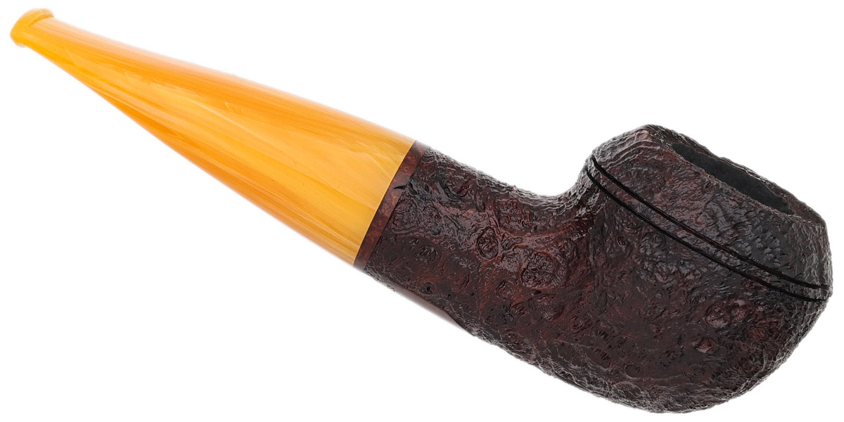BriarWorks Classic Brown Sandblasted with Amber Stem (C52)