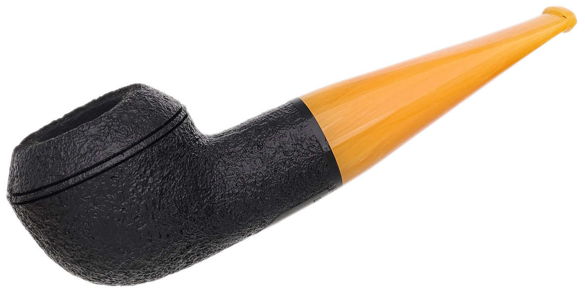 BriarWorks Classic Dark Sandblasted with Amber Stem (C52)
