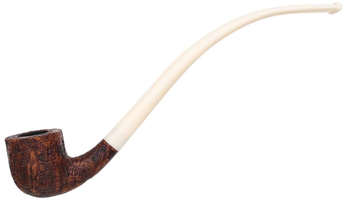 BriarWorks Classic Brown Sandblasted Churchwarden with White Stem (C131XL)