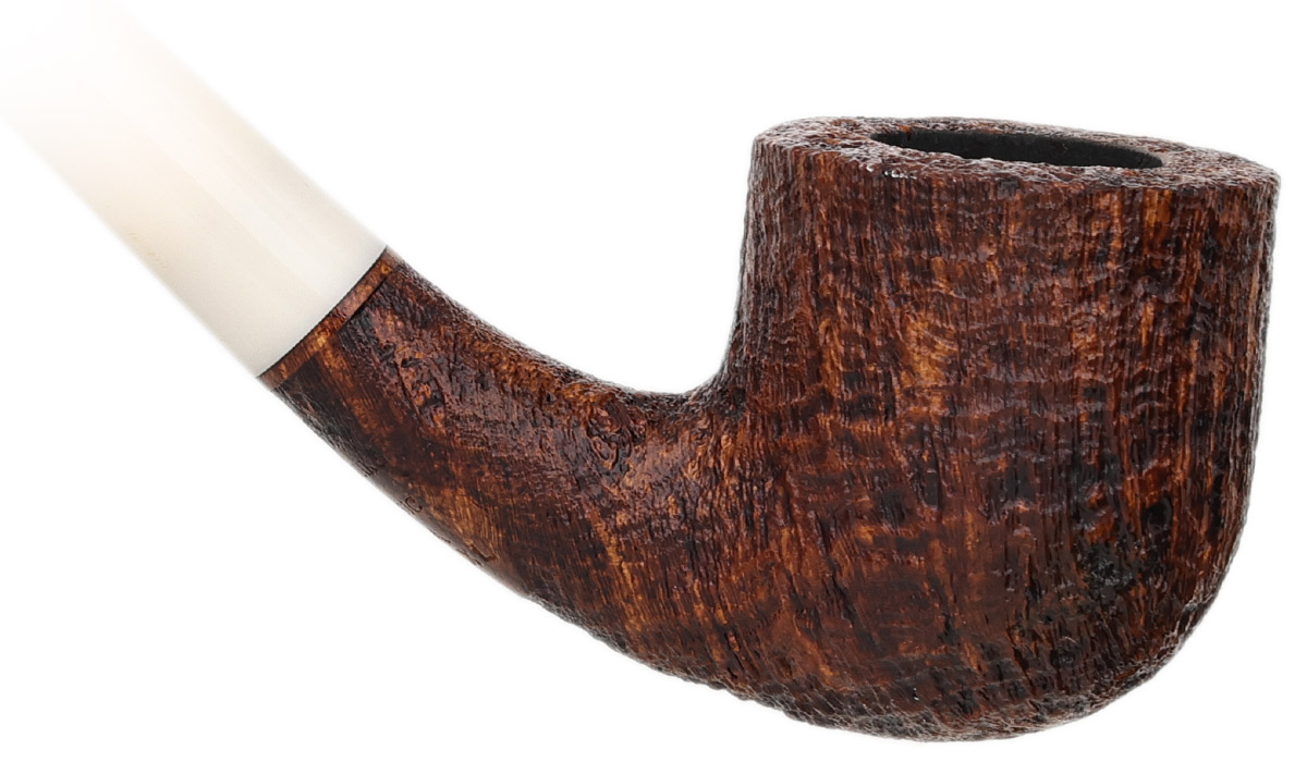 BriarWorks Classic Brown Sandblasted Churchwarden with White Stem (C131XL)