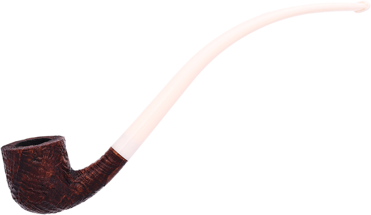 BriarWorks Classic Brown Sandblasted Churchwarden with White Stem (C131XL)