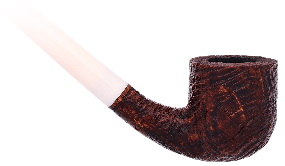 BriarWorks Classic Brown Sandblasted Churchwarden with White Stem (C131XL)