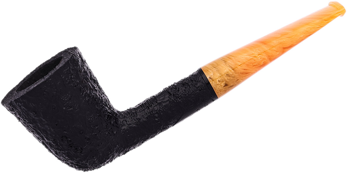BriarWorks Classic Dark Sandblasted with Amber Stem (C61)