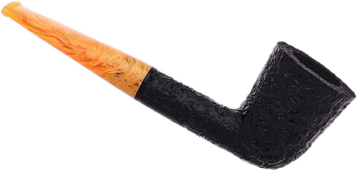 BriarWorks Classic Dark Sandblasted with Amber Stem (C61)