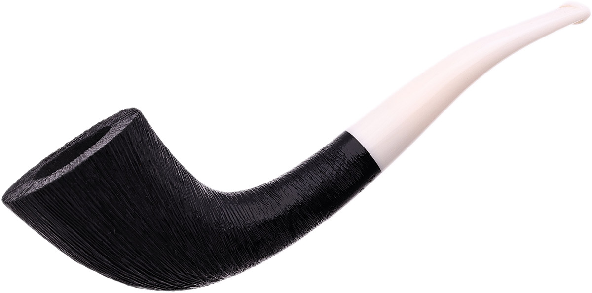 BriarWorks Classic Dark Rusticated with White Stem (C10)