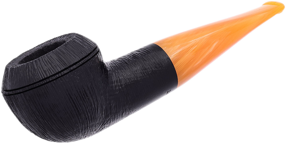 Classic Dark Rusticated with Amber Stem (C52) Tobacco Pipe