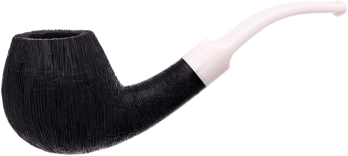 BriarWorks Classic Dark Rusticated with White Stem (C91)