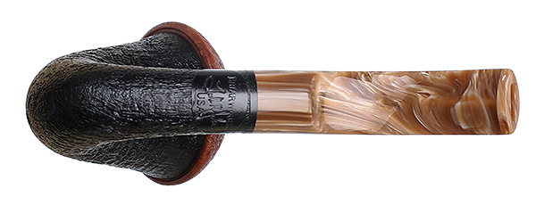 BriarWorks Signature Dark Sandblasted Magnetic Calabash with Crimson Sandblasted Cap