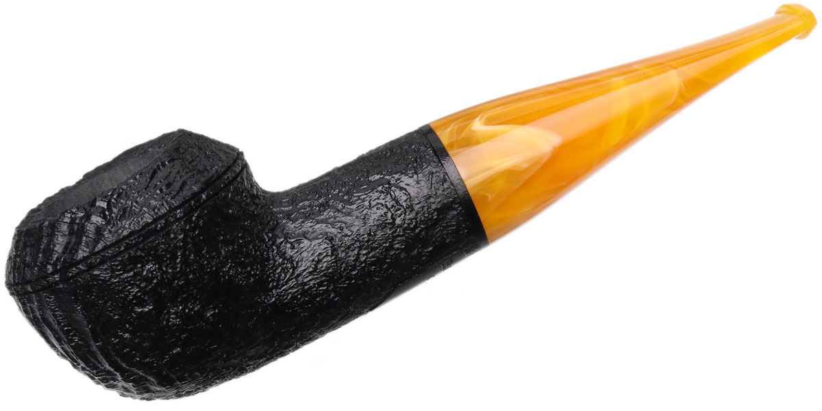 BriarWorks Classic Dark Sandblasted with Amber Stem (C52)