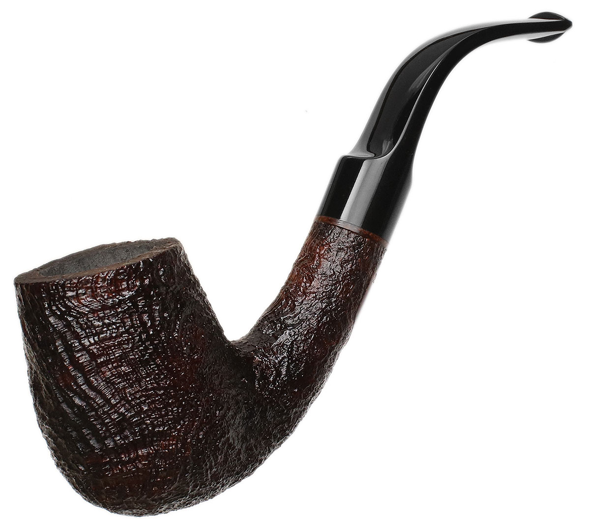 BriarWorks Classic Brown Sandblasted with Black Stem (C12)