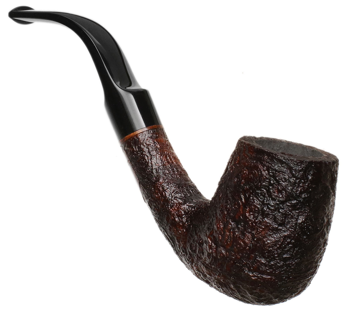 BriarWorks Classic Brown Sandblasted with Black Stem (C12)