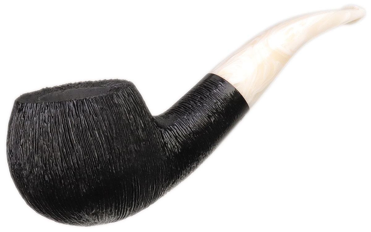 BriarWorks Classic Dark Rusticated with White Stem (C101)
