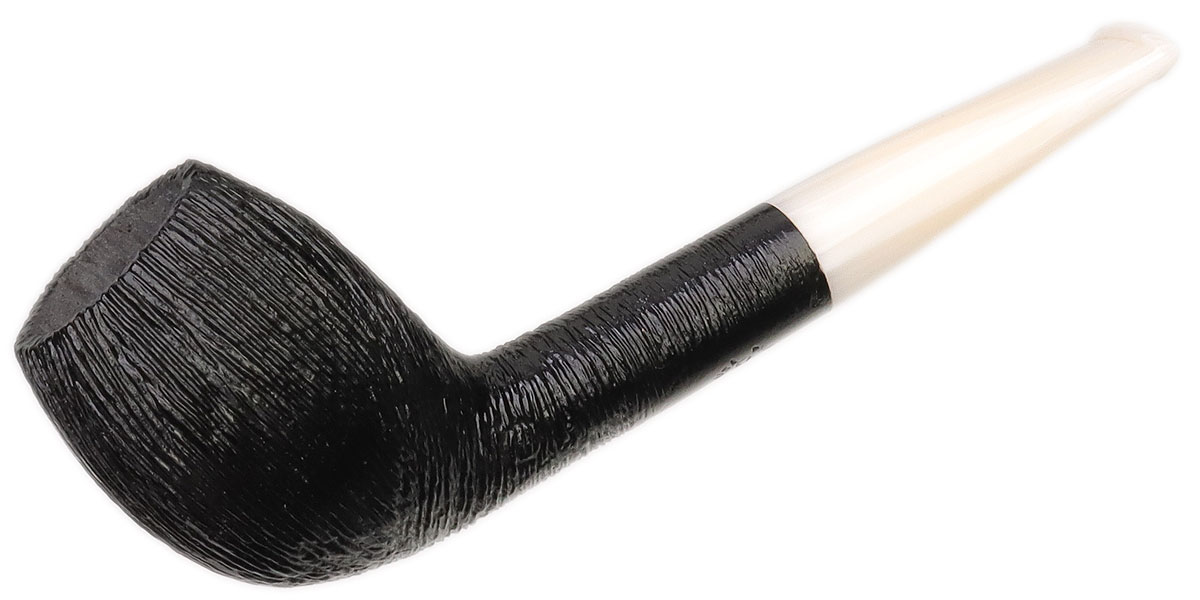 BriarWorks Classic Dark Rusticated with White Stem (C142S)