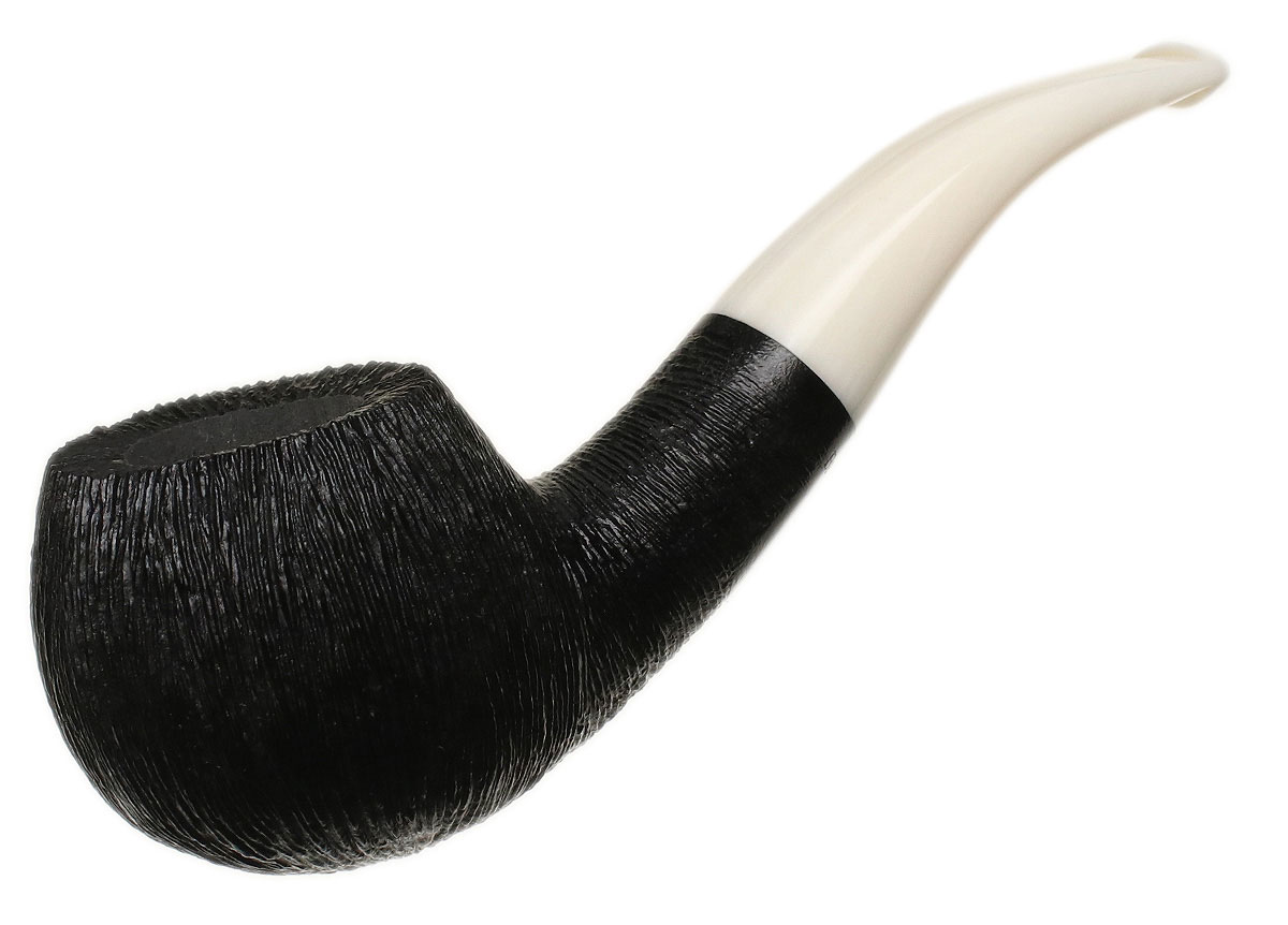 BriarWorks Classic Dark Rusticated with White Stem (C101)