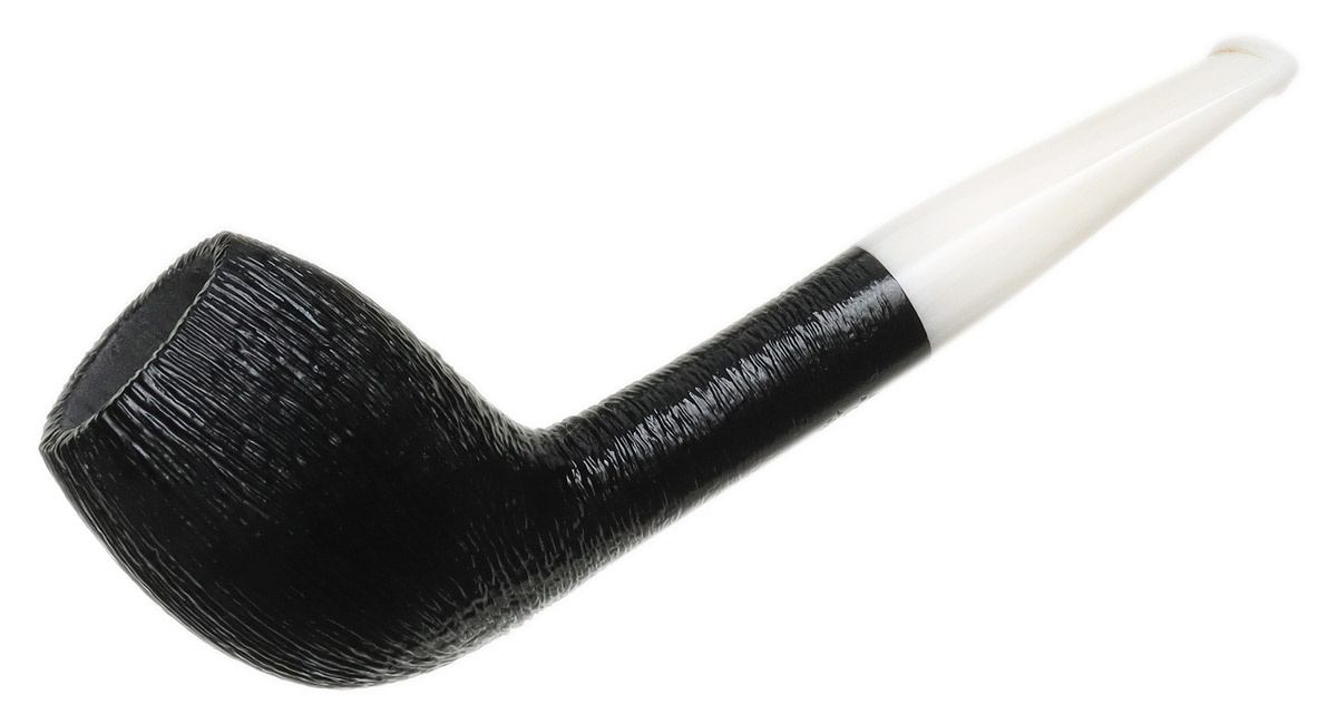 BriarWorks Classic Dark Rusticated with White Stem (C142S)