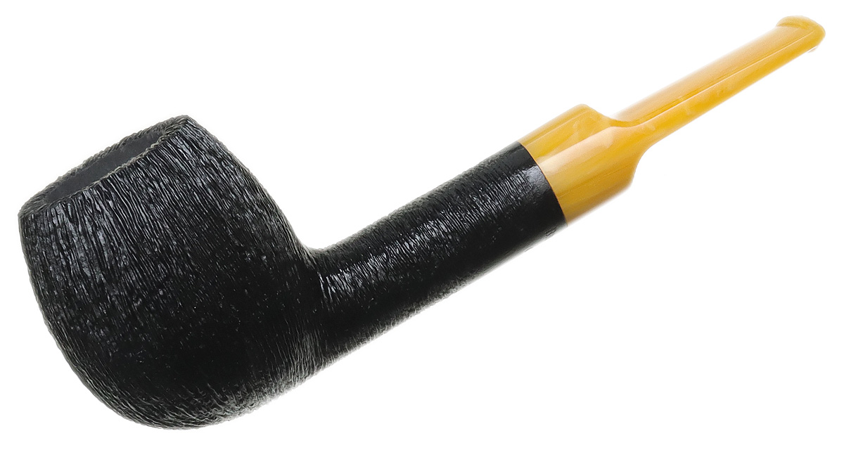 BriarWorks Classic Dark Rusticated with Amber Stem (C81)