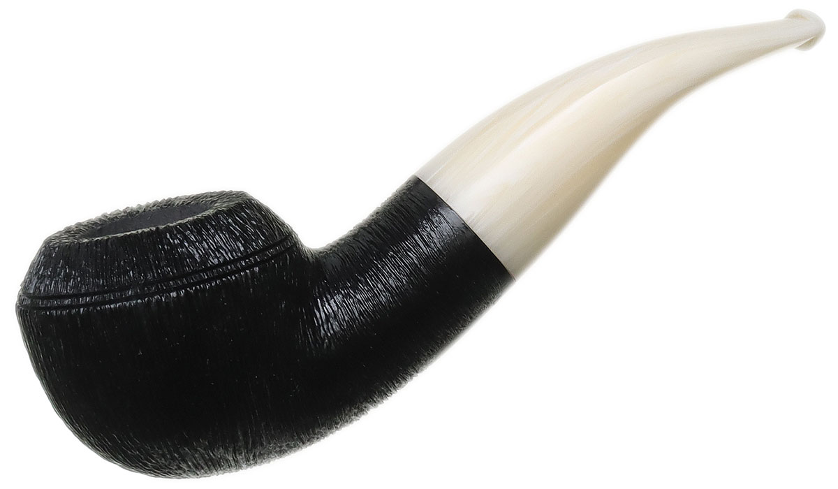 BriarWorks Classic Dark Rusticated with White Stem (C111)