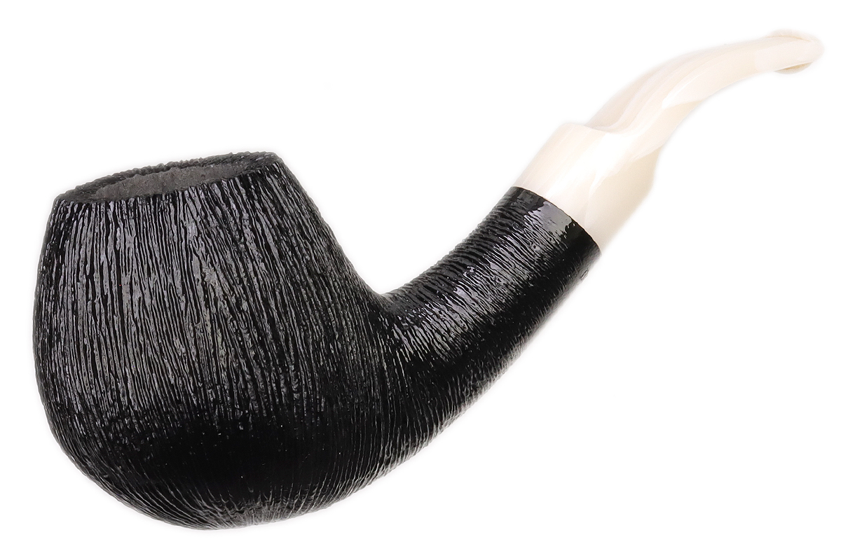 BriarWorks Classic Dark Rusticated with White Stem (C91S)