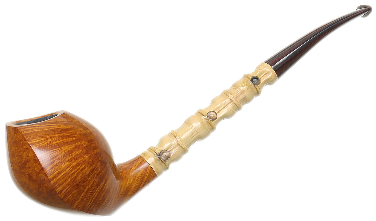 Davide Iafisco Smooth Cobra with Buddha Belly Bamboo and Horn | 10th Annual Global Pipe Making Exposition | Daily Reader