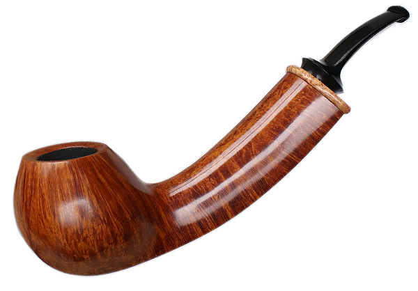 Jody Davis Smooth Long Shank Bent Apple with Amboyna Burl (Cardinal) (A18) (12)