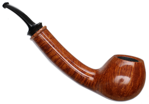Jody Davis Smooth Long Shank Bent Apple with Amboyna Burl (Cardinal) (A18) (12)