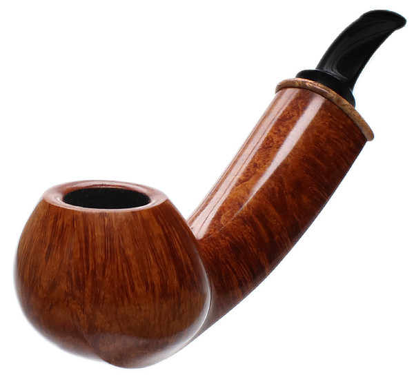 Jody Davis Smooth Long Shank Bent Apple with Amboyna Burl (Cardinal) (A18) (12)