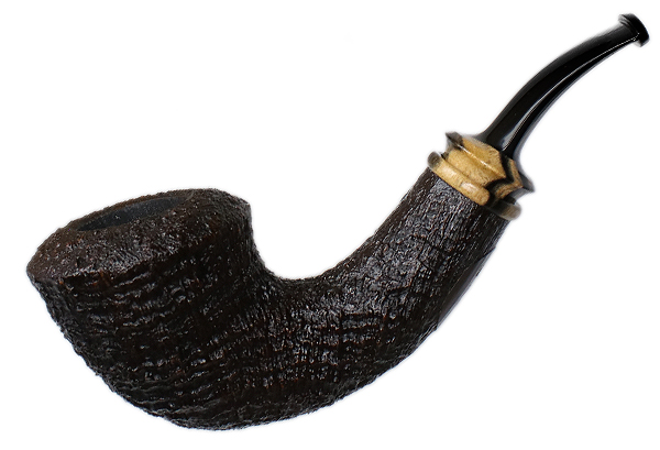 Jody Davis Sandblasted Calabash with Black and White Ebony (Friar) (A18) (13)