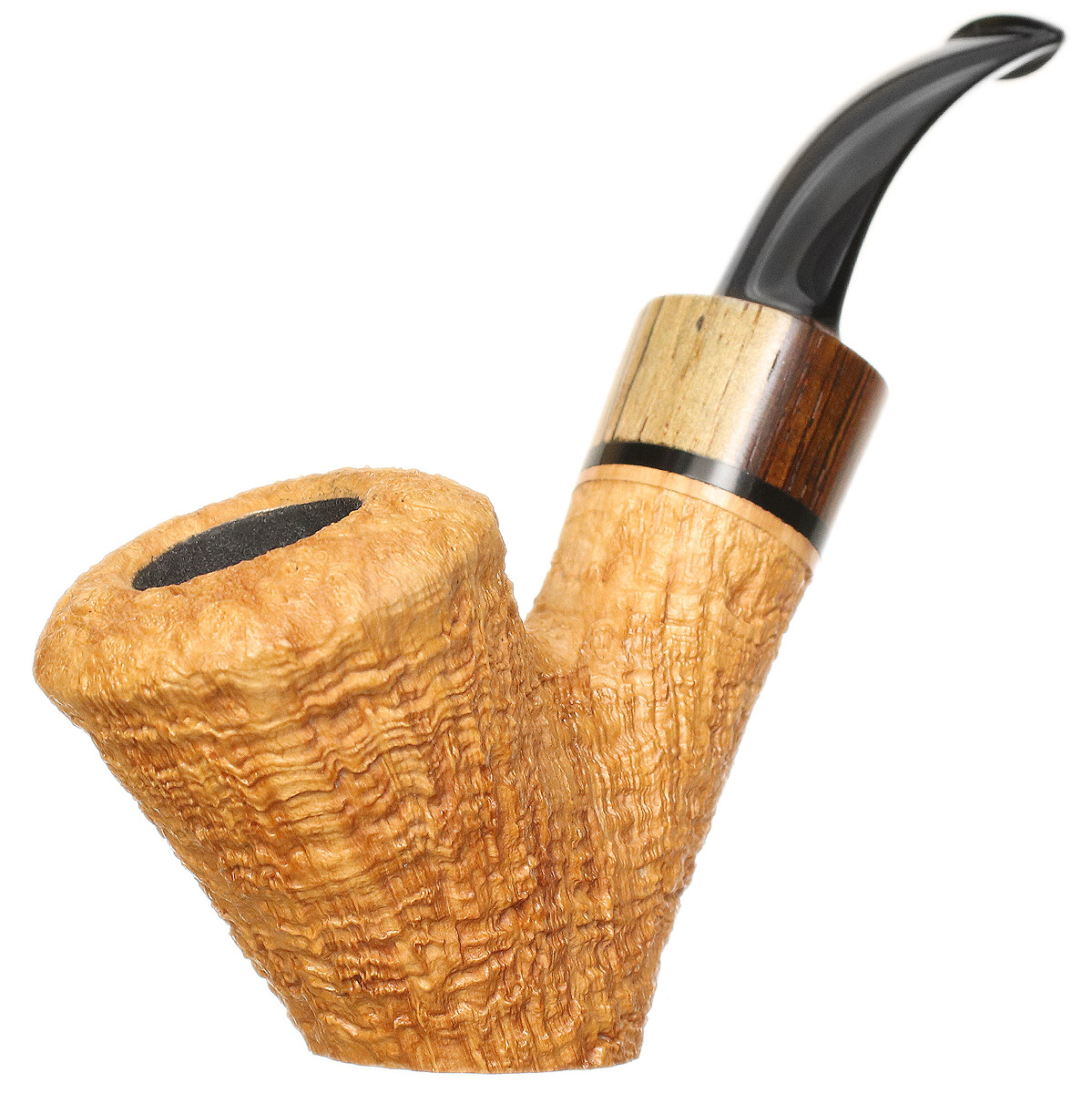 Jody Davis Sandblasted Bent Dublin Sitter with Cocobolo (Friar) (A22) (19)