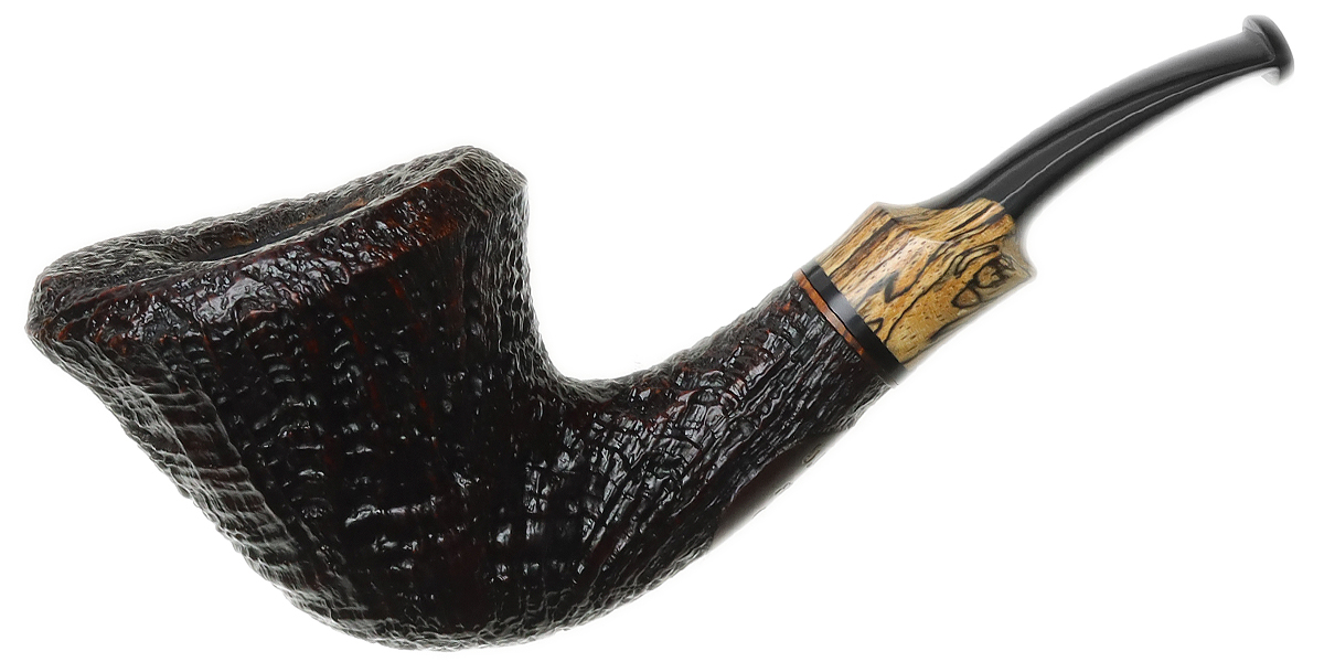 Jody Davis Sandblasted Bent Dublin with Spalted Tamarind (Friar) (C23) (74)