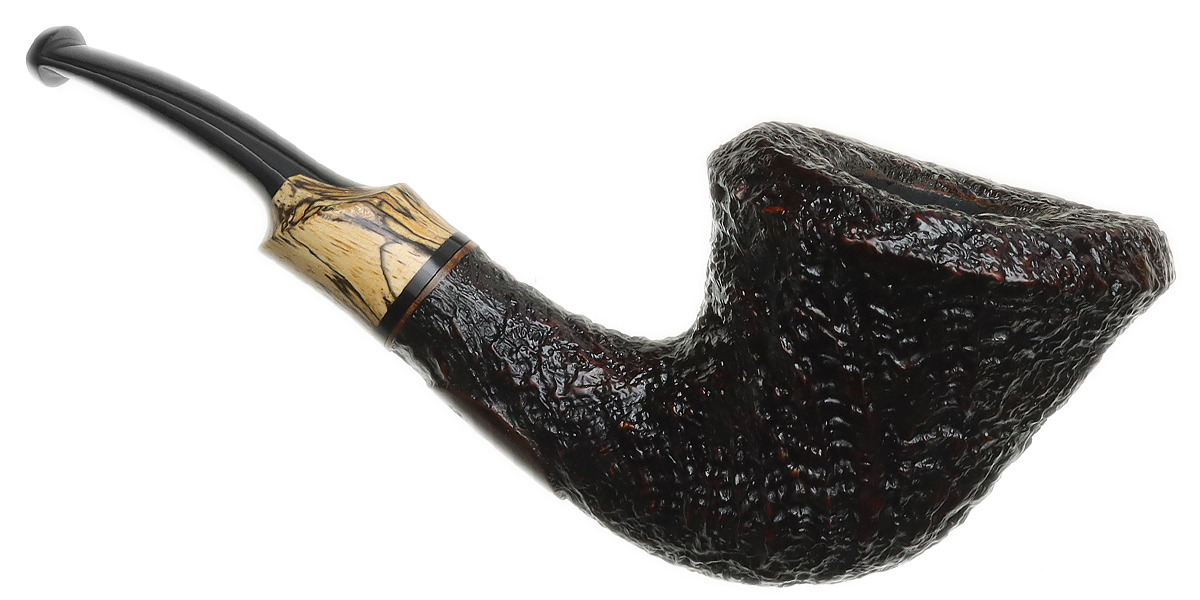 Jody Davis Sandblasted Bent Dublin with Spalted Tamarind (Friar) (C23) (74)
