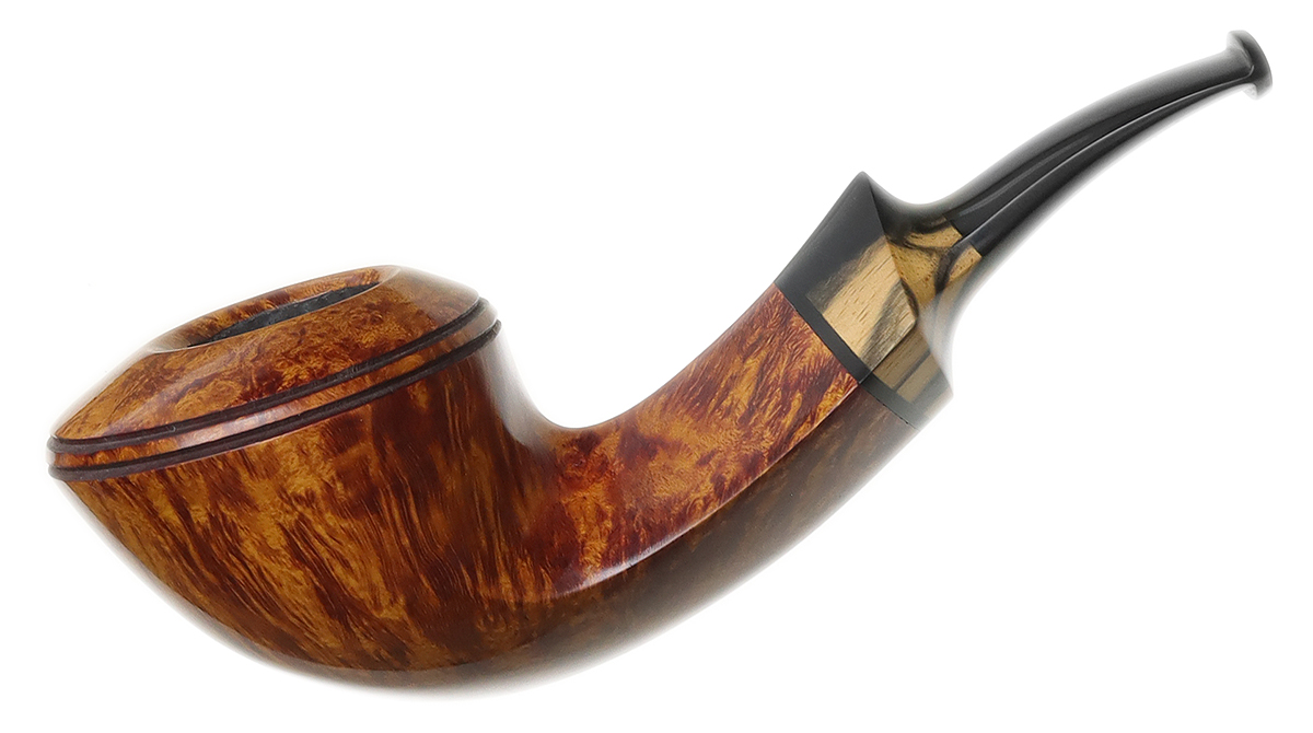 Jody Davis Smooth Bent Bulldog with Black and White Ebony (Cardinal) (A23) (75)
