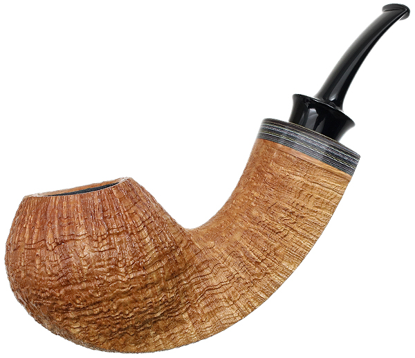 Bill Shalosky Sandblasted Bent Apple with Fordite (303)
