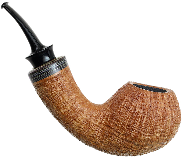 Bill Shalosky Sandblasted Bent Apple with Fordite (303)