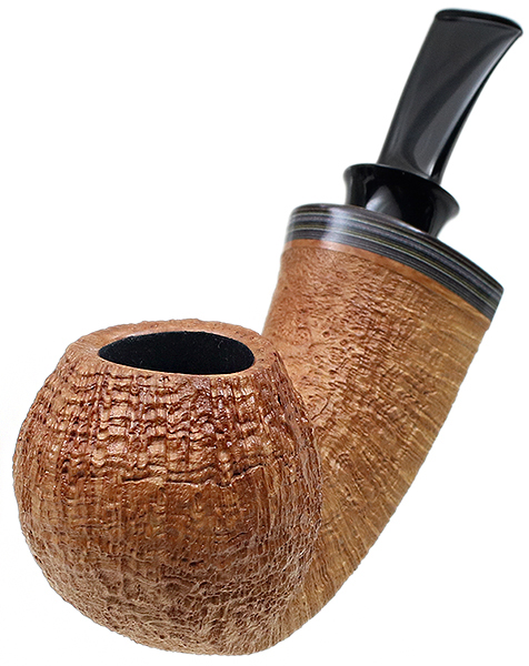 Bill Shalosky Sandblasted Bent Apple with Fordite (303)