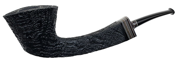 Bill Shalosky Sandblasted Bent Dublin with Fordite (320)
