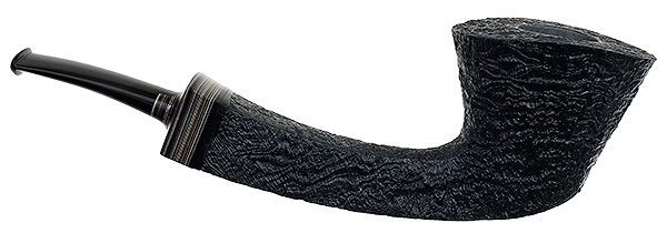 Bill Shalosky Sandblasted Bent Dublin with Fordite (320)