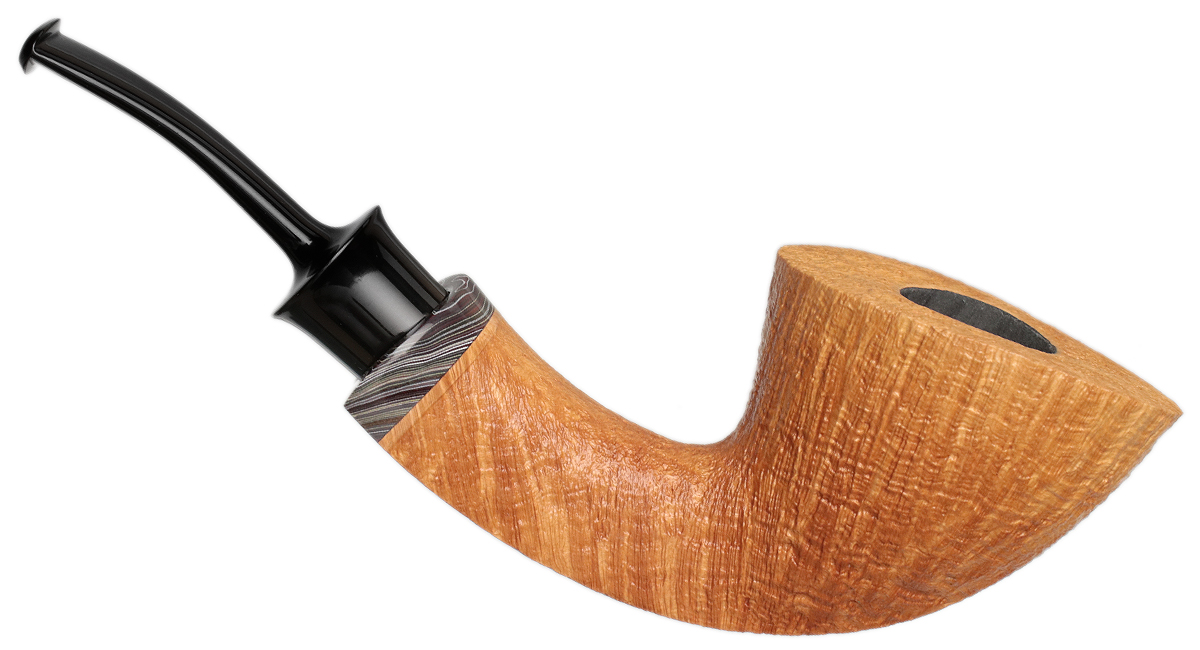 Bill Shalosky Sandblasted Bent Dublin with Fordite (433)