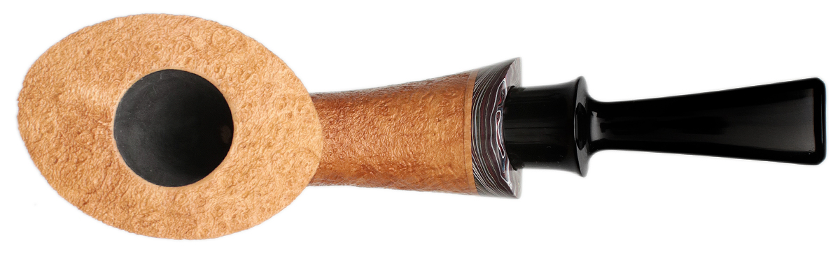 Bill Shalosky Sandblasted Bent Dublin with Fordite (433)