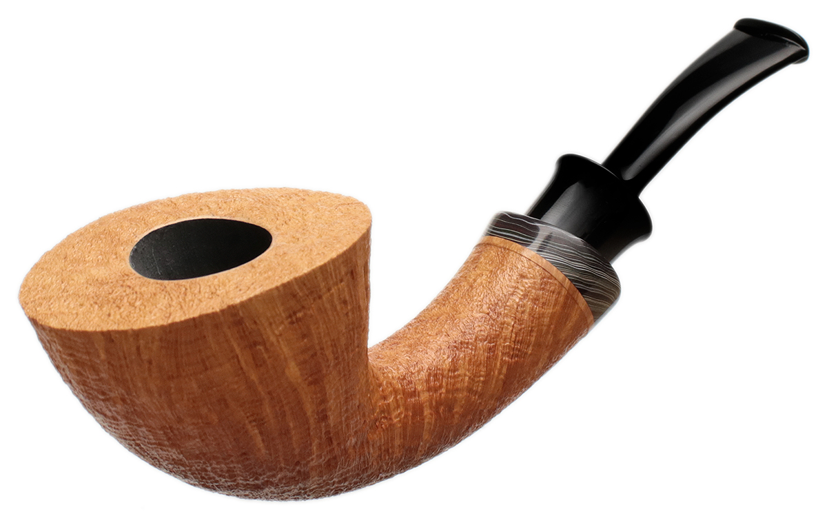 Bill Shalosky Sandblasted Bent Dublin with Fordite (433)