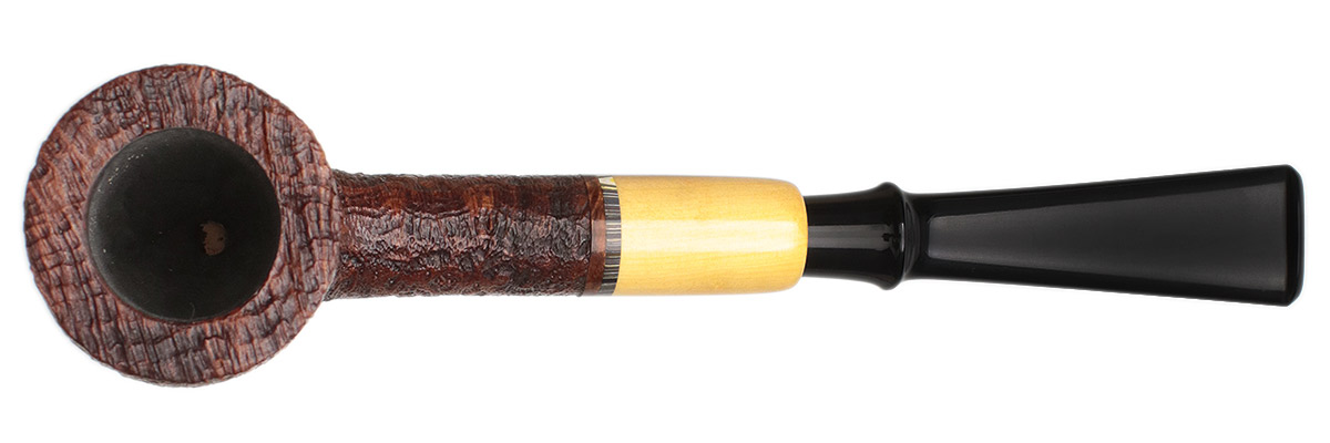 Bill Shalosky Sandblasted Billiard with Boxwood and Fordite (477)