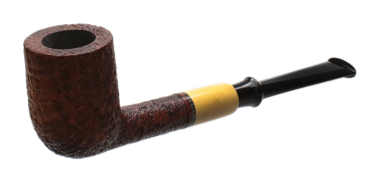 Bill Shalosky Sandblasted Billiard with Boxwood and Fordite (477)
