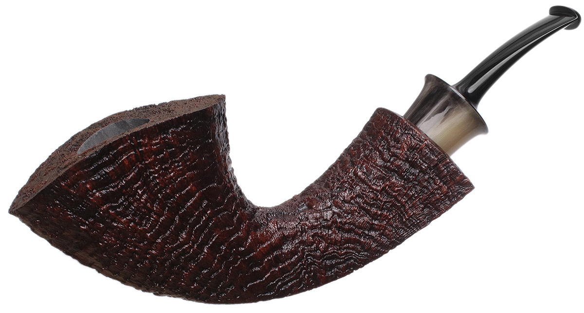 Bill Shalosky Sandblasted Bent Dublin with Horn (515)