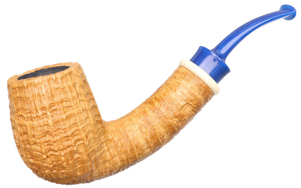 Bill Shalosky Sandblasted Bent Billiard with Mammoth and Bakelite (552)